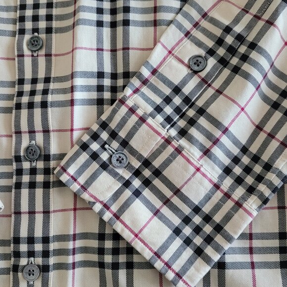 NWOT Burberry London Nova Check Fitted 3/4 Sleeve Button Up Shirt Size S - Picture 7 of 10